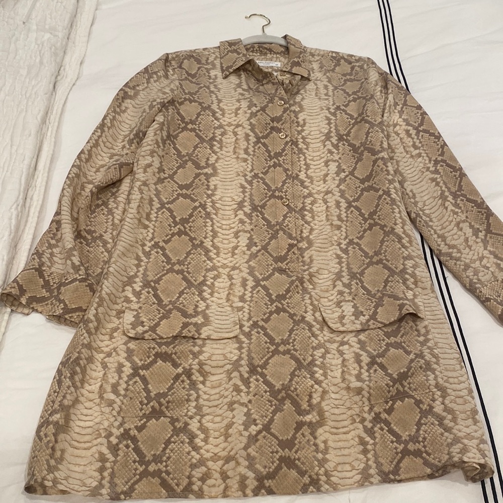 Equipment snakeskin print silk shirt dress